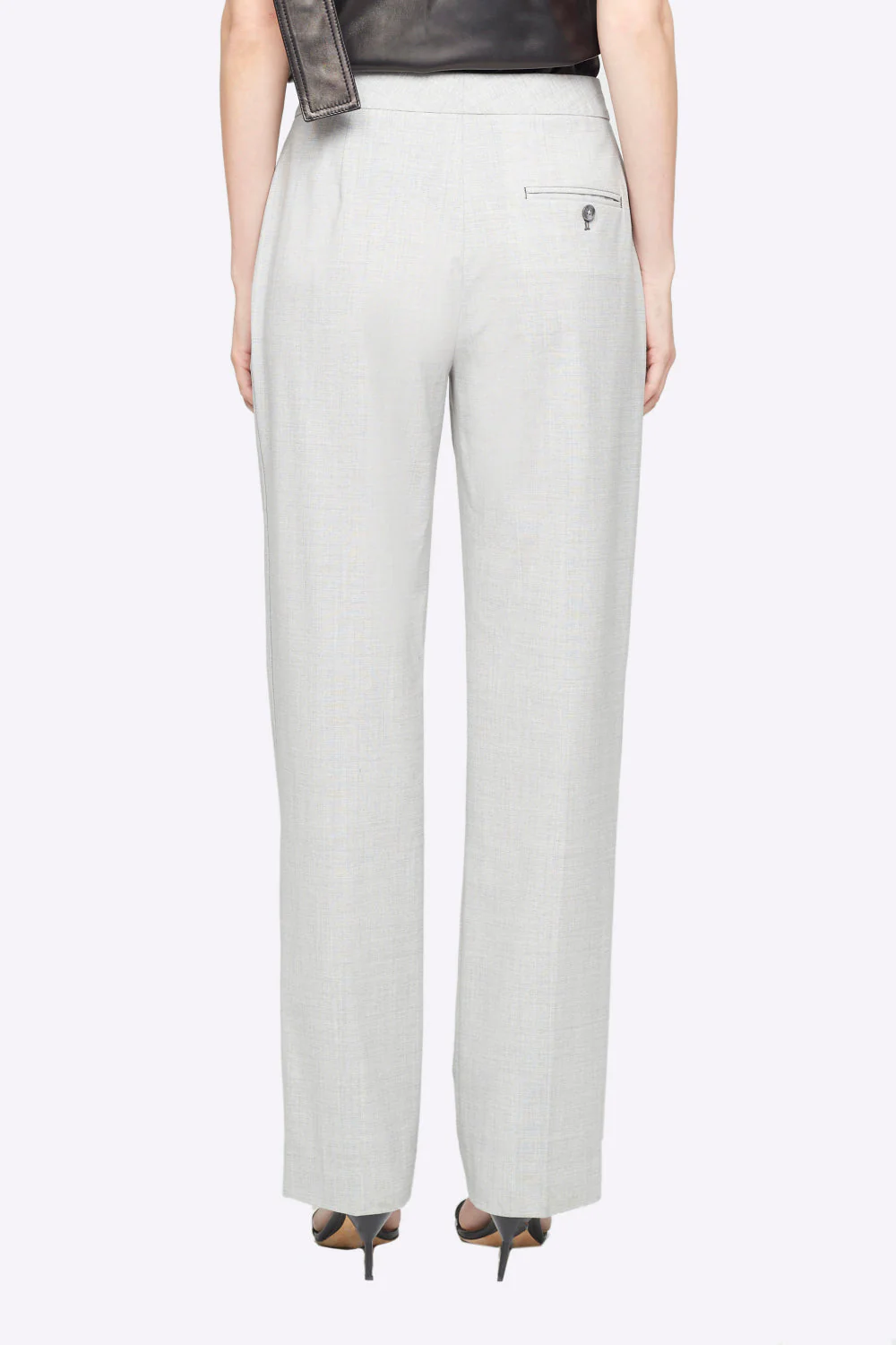 Wool Chambray Wide Leg Trouser - Image 4