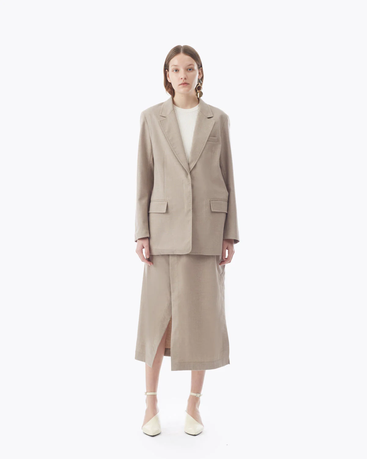 Wool Flannel Tailored Blazer