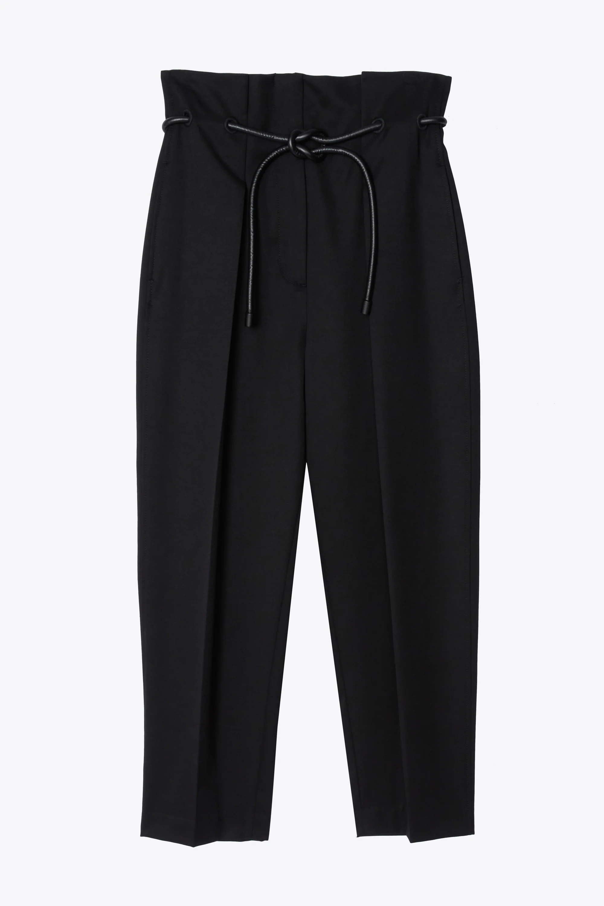 Wool Origami Pleat Pant With Belt