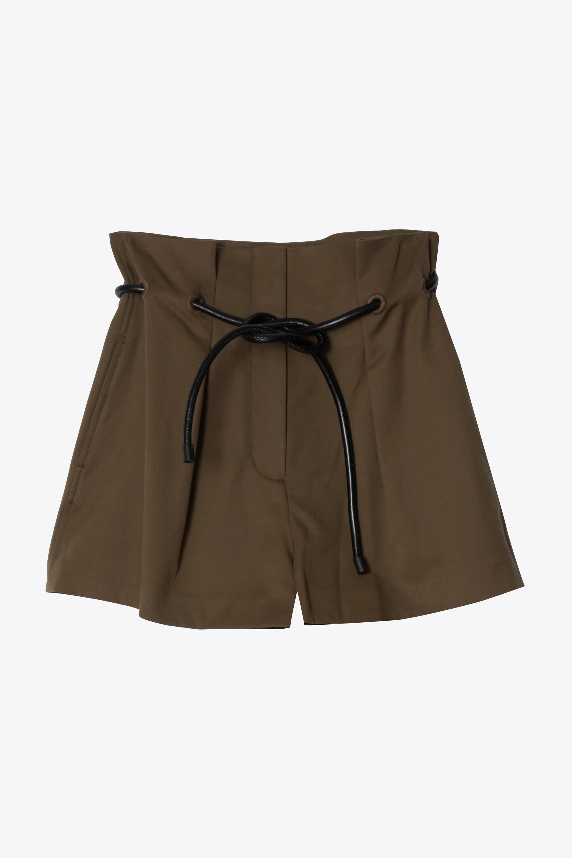 Wool Origami Short With Belt