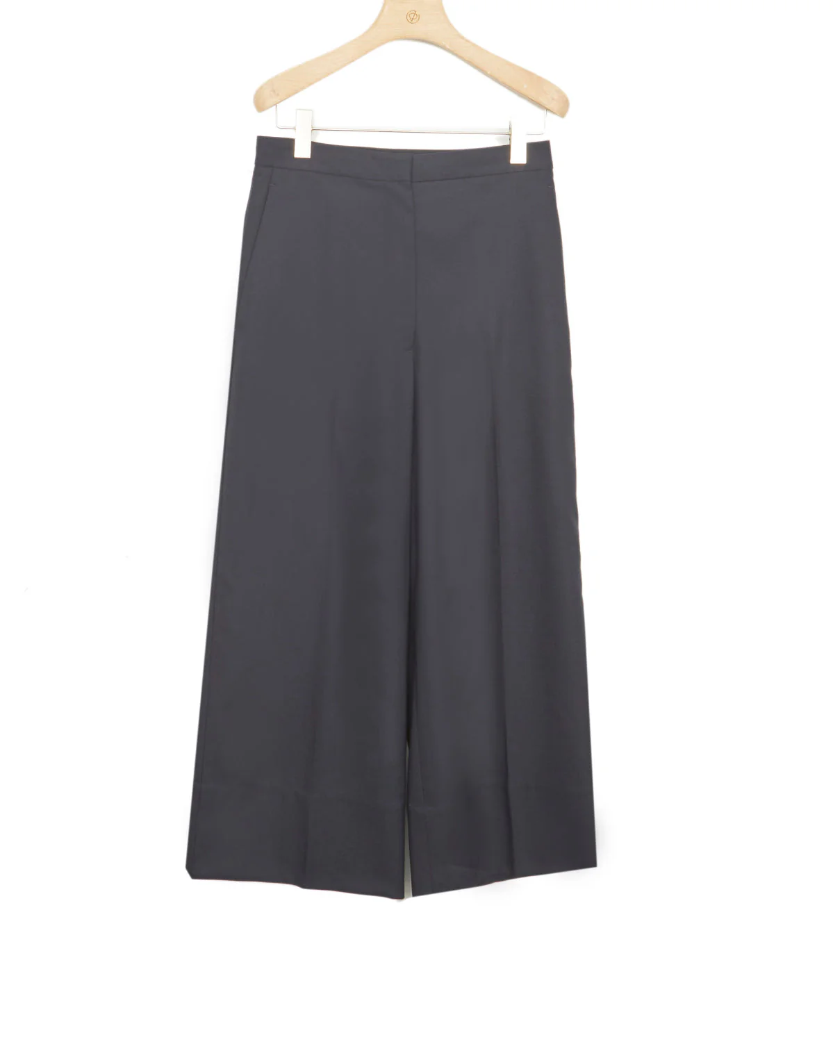 Wool Poplin Aline Cropped Pant