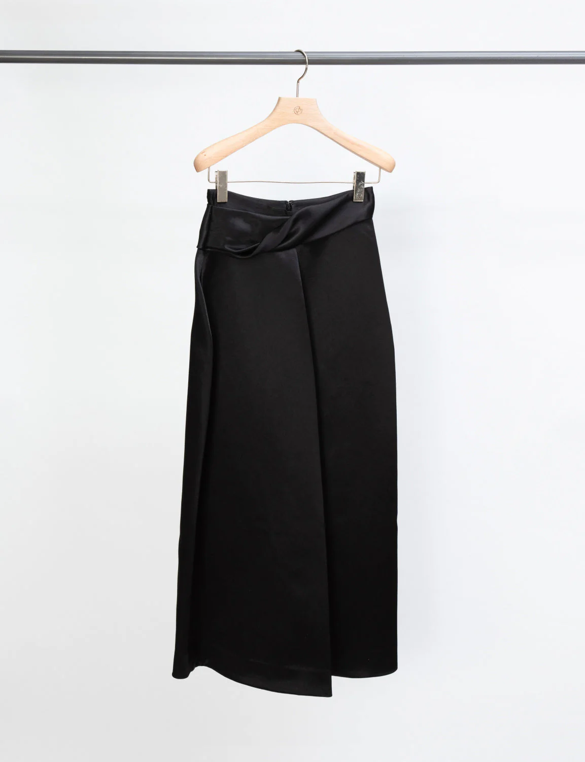 Wool Serge Skirt With Folded Waistband