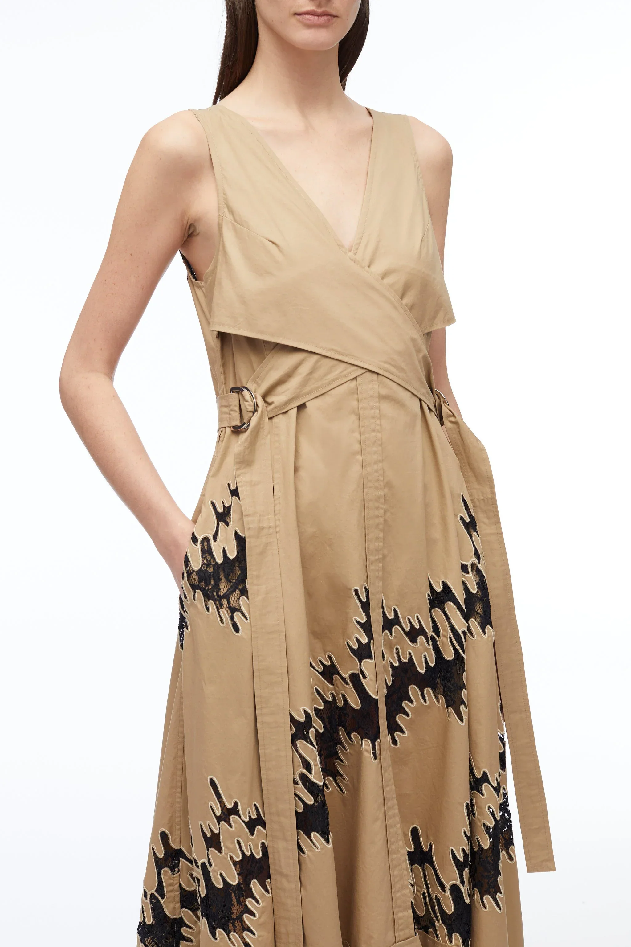 Wrap Front Squiggle Lace Dress - Image 8