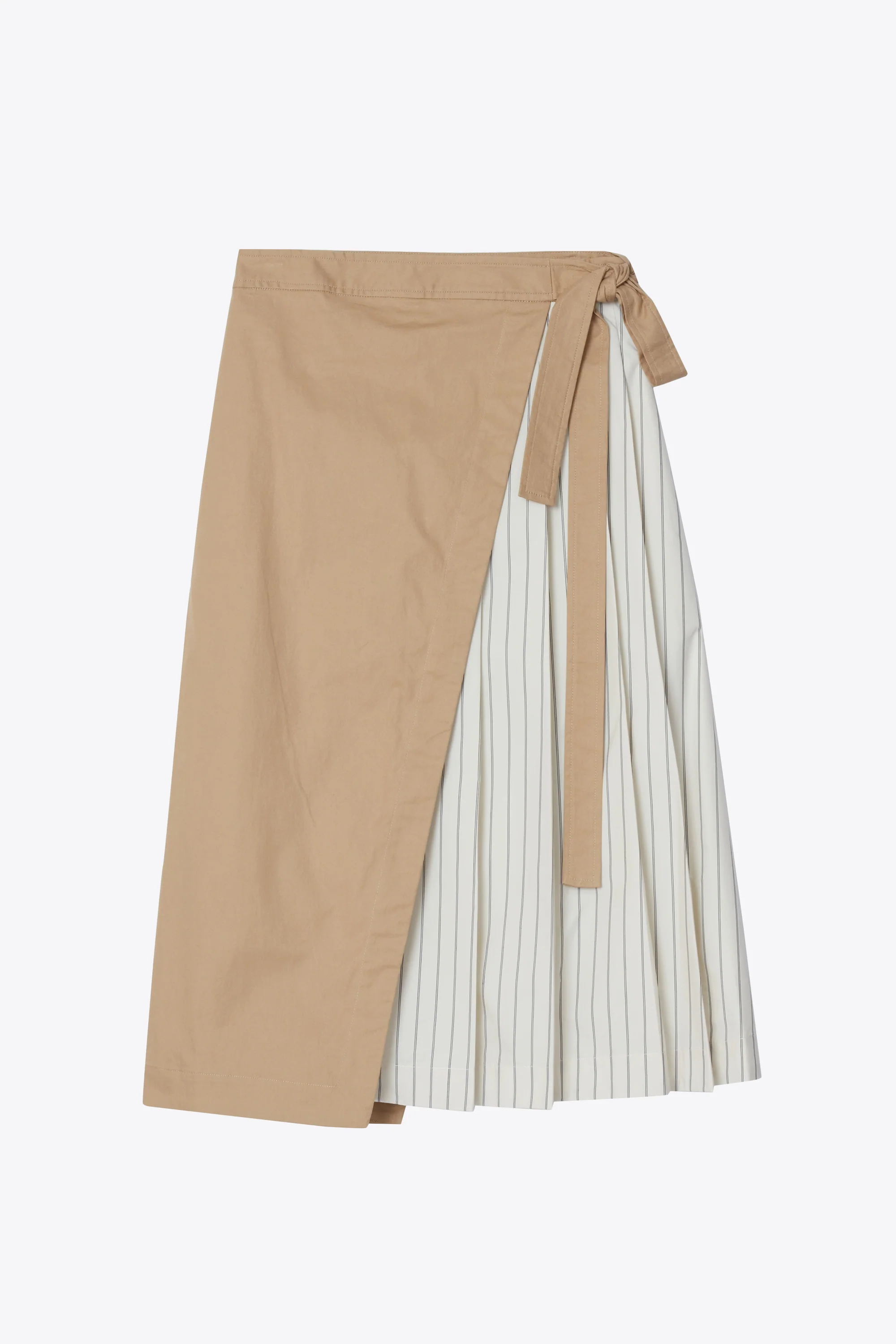Pleated Combo Wrap Skirt